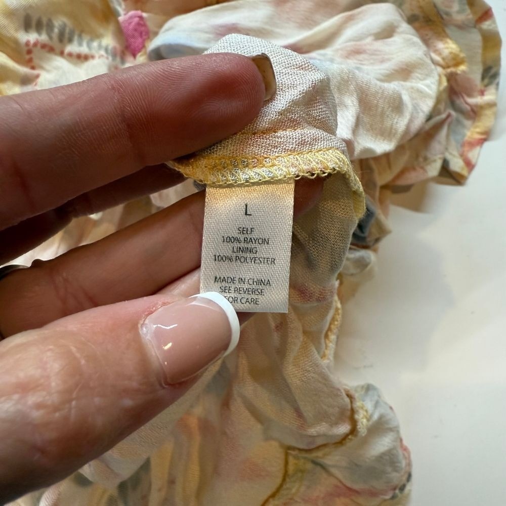 WISHLIST APPAREL Floral Open Back Tiered Mini Dress Multicolor Women Large NWOT - Picture 6 of 8